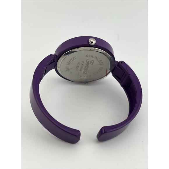 Geneva Platinum Peace Sign Watch Women‎ 36mm Purple Bangle Band- New Battery - Picture 6 of 8